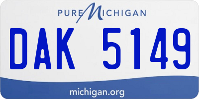 MI license plate DAK5149