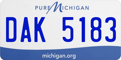 MI license plate DAK5183