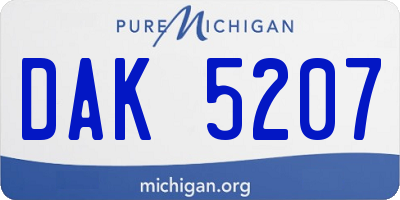 MI license plate DAK5207