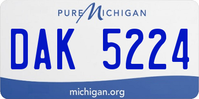 MI license plate DAK5224