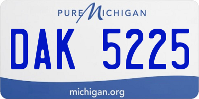 MI license plate DAK5225