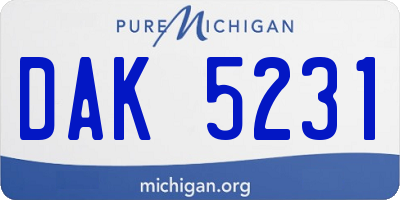 MI license plate DAK5231