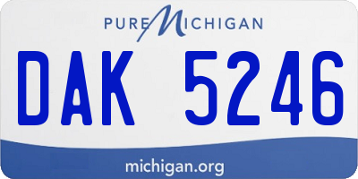 MI license plate DAK5246