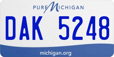 MI license plate DAK5248
