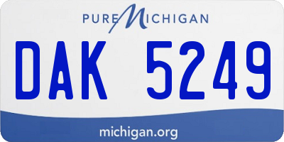 MI license plate DAK5249