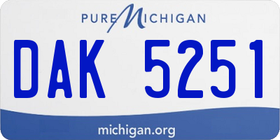 MI license plate DAK5251
