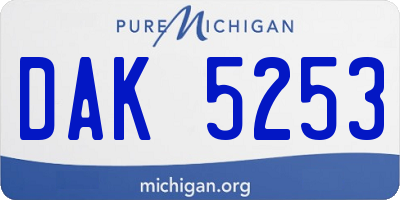 MI license plate DAK5253