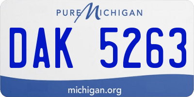 MI license plate DAK5263