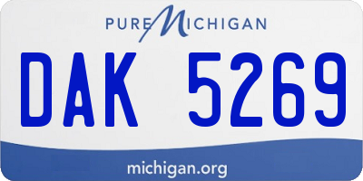 MI license plate DAK5269
