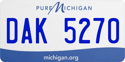 MI license plate DAK5270