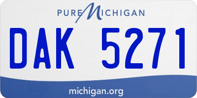 MI license plate DAK5271