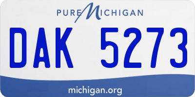 MI license plate DAK5273