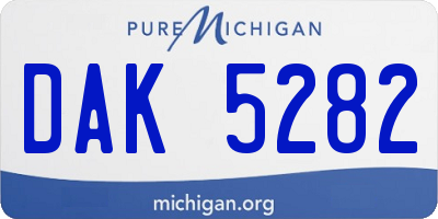 MI license plate DAK5282