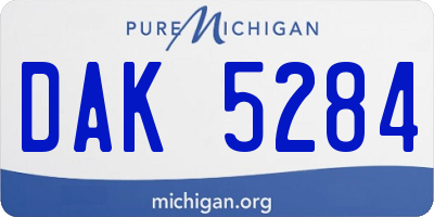 MI license plate DAK5284