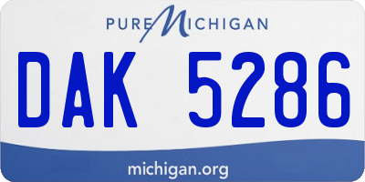 MI license plate DAK5286