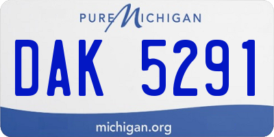 MI license plate DAK5291