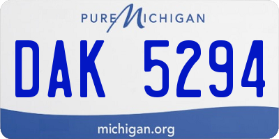 MI license plate DAK5294
