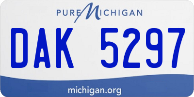 MI license plate DAK5297