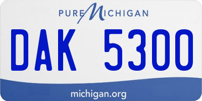 MI license plate DAK5300