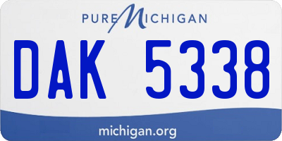 MI license plate DAK5338
