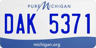 MI license plate DAK5371
