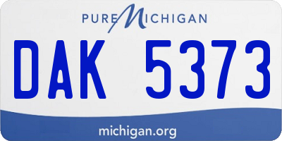 MI license plate DAK5373