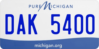 MI license plate DAK5400