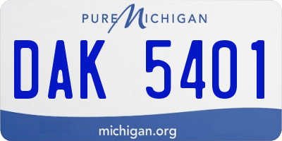MI license plate DAK5401