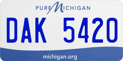 MI license plate DAK5420