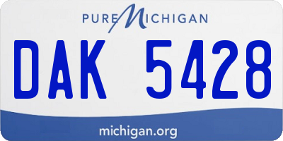 MI license plate DAK5428