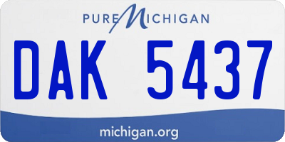 MI license plate DAK5437
