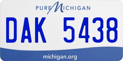 MI license plate DAK5438