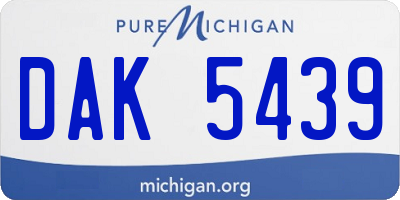 MI license plate DAK5439