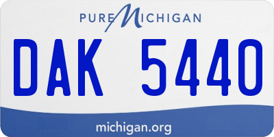 MI license plate DAK5440