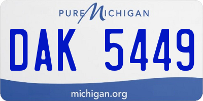 MI license plate DAK5449