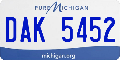 MI license plate DAK5452