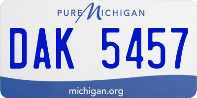 MI license plate DAK5457