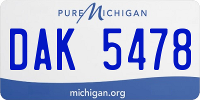 MI license plate DAK5478