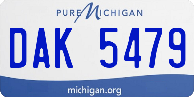 MI license plate DAK5479
