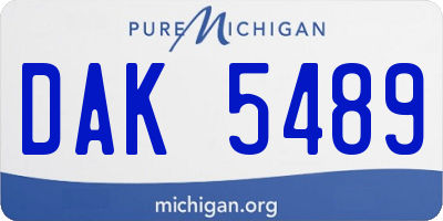 MI license plate DAK5489
