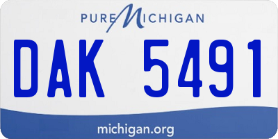 MI license plate DAK5491