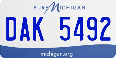 MI license plate DAK5492