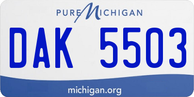 MI license plate DAK5503