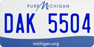 MI license plate DAK5504