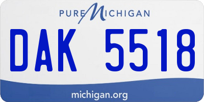 MI license plate DAK5518