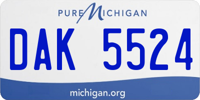 MI license plate DAK5524