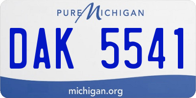 MI license plate DAK5541