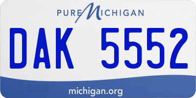 MI license plate DAK5552
