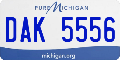 MI license plate DAK5556