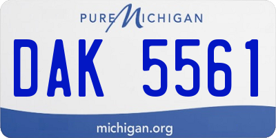 MI license plate DAK5561